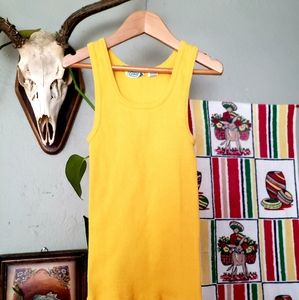 Vintage Pinot Noir yellow ribbed tank